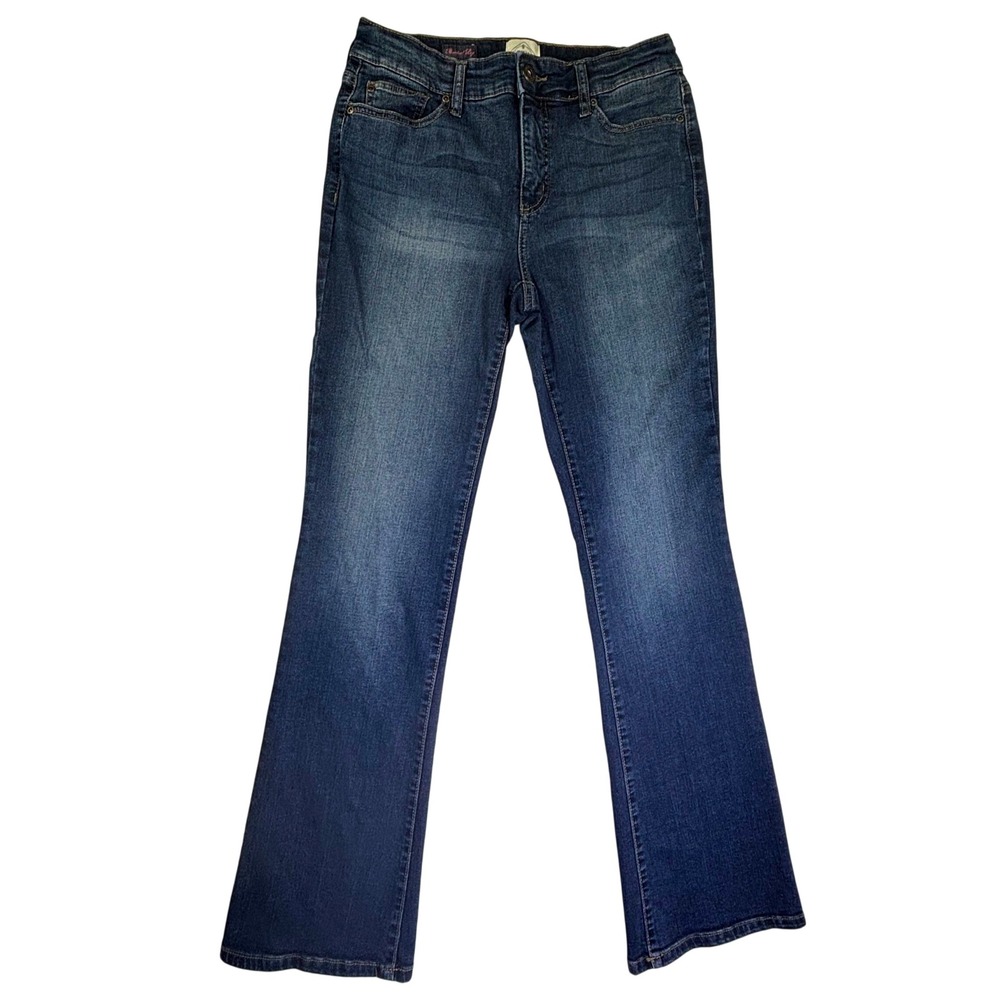 St. Johns Bay Womens Bootcut Leg Jeans Medium Wash Size 8 Stretch Denim